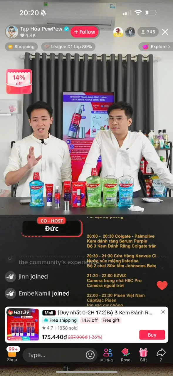 Colgate creator livestream